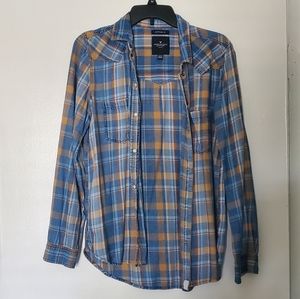 American Eagle Boyfriend Fit Flannel Button Up